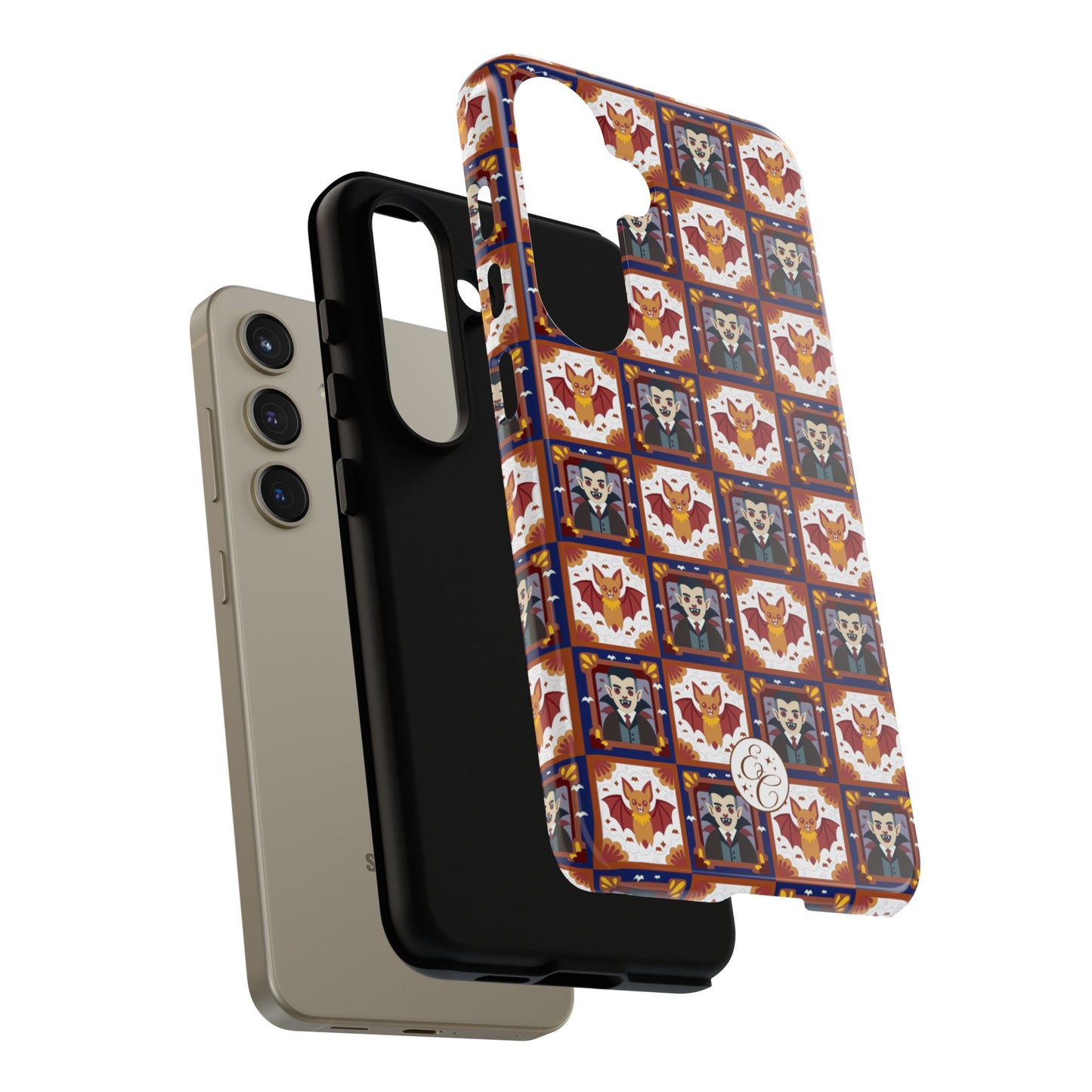 Dracula & Bat Pattern Tough Phone Case