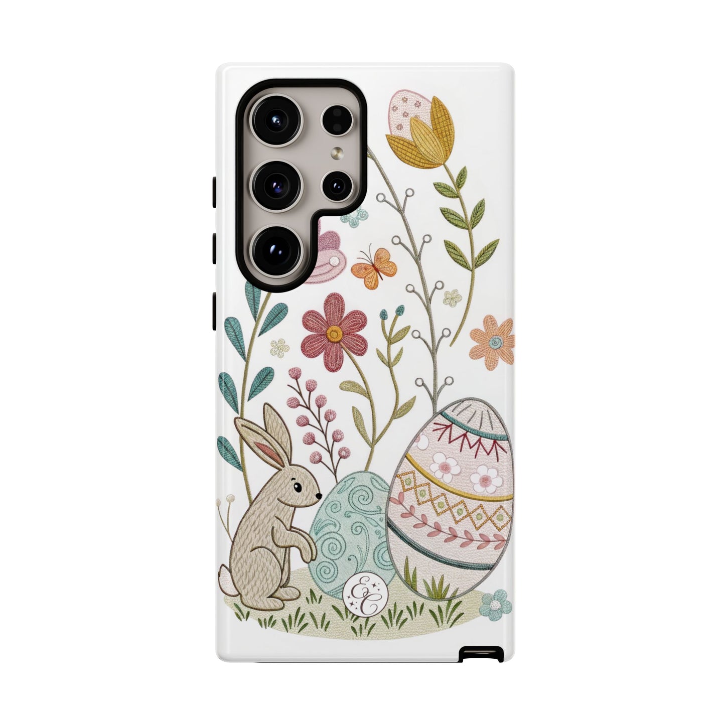 Bunny & Easter Egg Floral Tough Phone Case