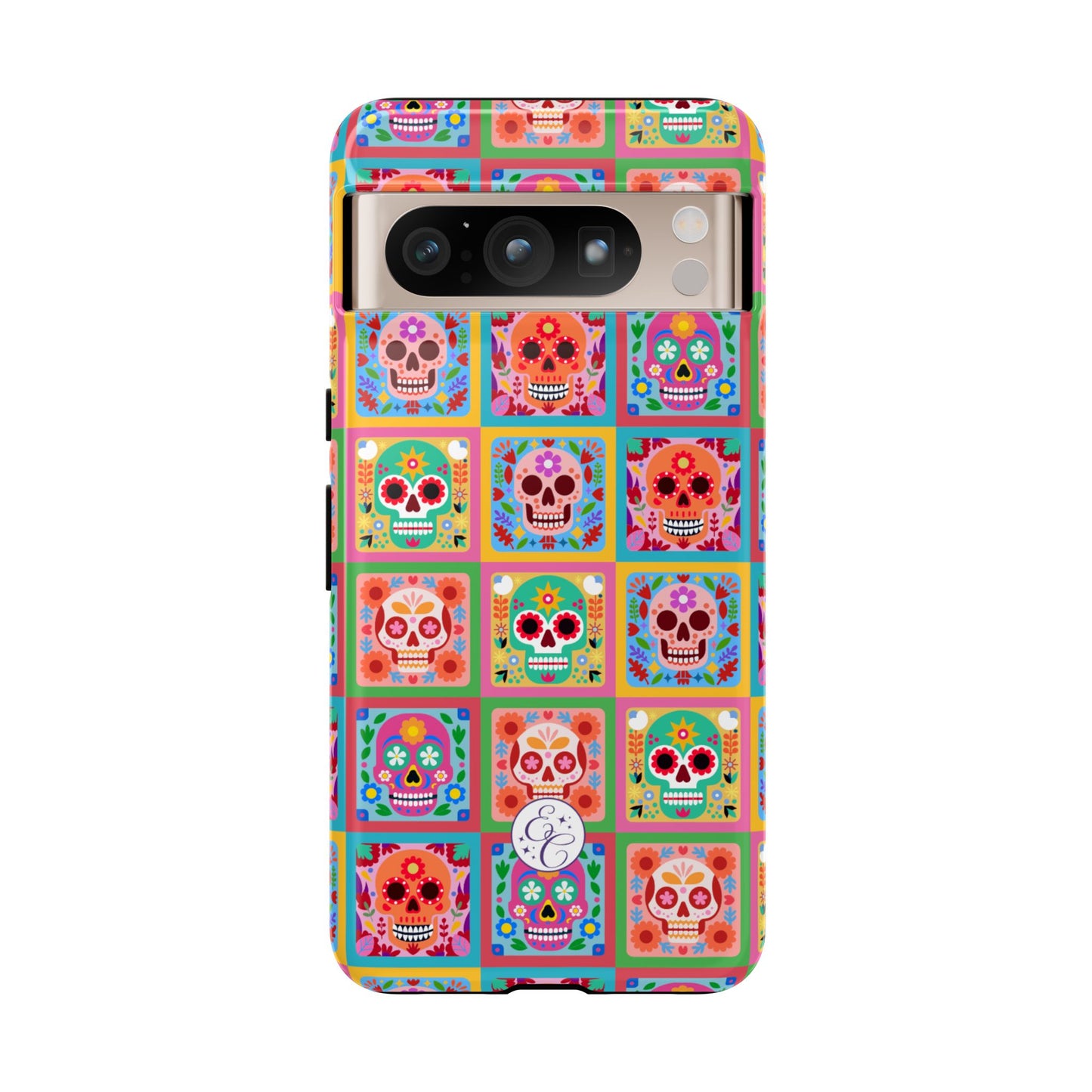Colorful Sugar Skull Pattern Tough Phone Case