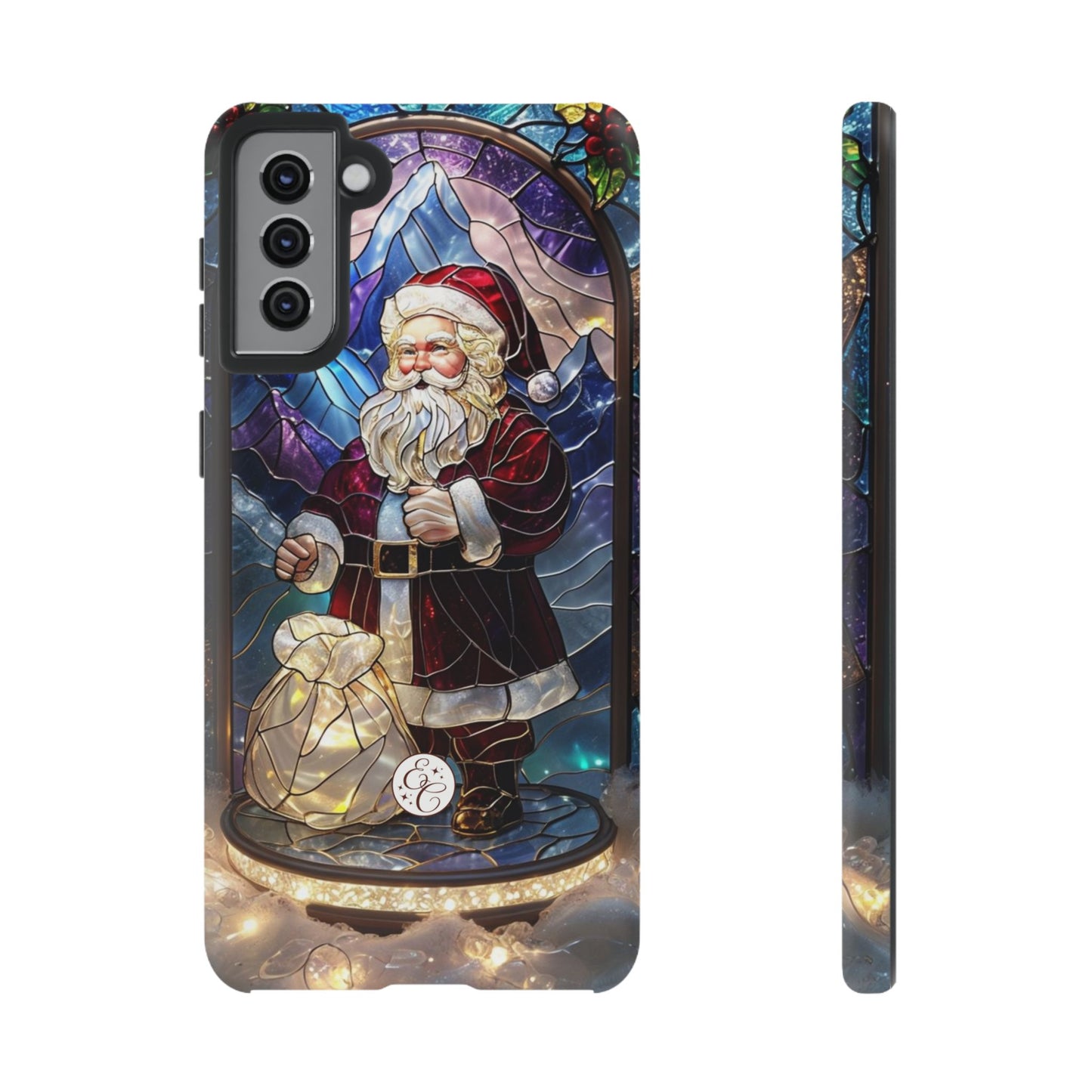 Santa Claus Stained Glass Tough Phone Case