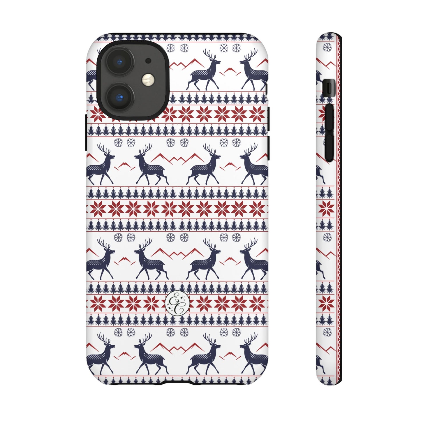 Christmas Reindeer Pattern Tough Phone Case