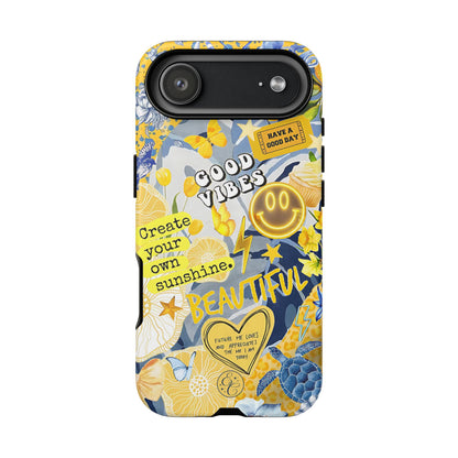 Yellow and Blue Collage Tough Phone Case