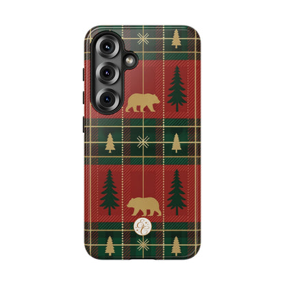 Christmas Bear Plaid Tough Phone Case