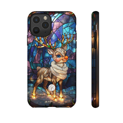 Cute Reindeer Stained Glass Tough Phone Case