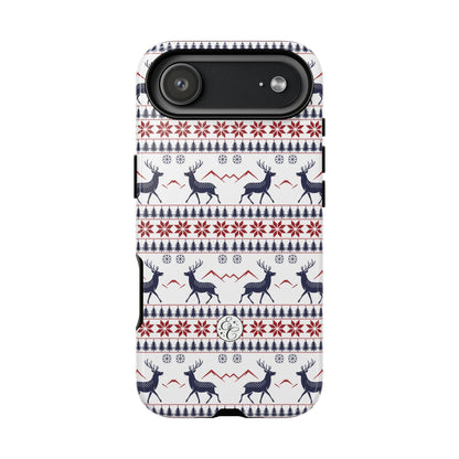 Christmas Reindeer Pattern Tough Phone Case
