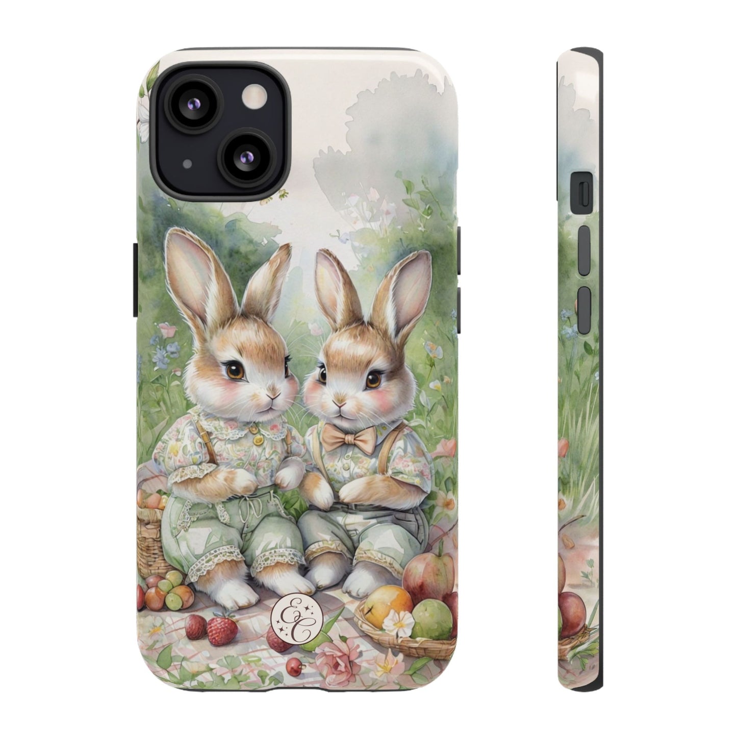 Vintage Bunny Picnic Tough Phone Case