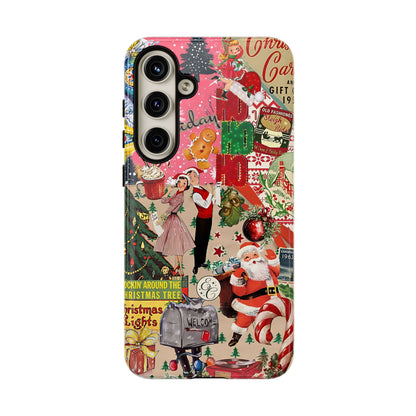 Vintage Christmas Collage Tough Phone Case