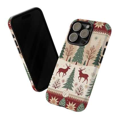 Vintage Christmas Reindeer Tough Phone Case