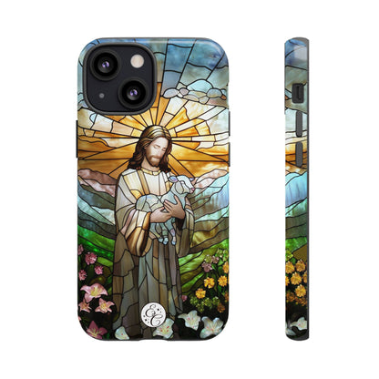 Jesus Holding a Lamb Stained Glass Tough Phone Case