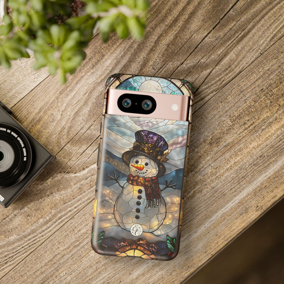 Snowman Stained Glass Phone Case