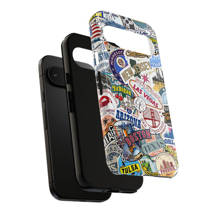 USA Travel Stickers Tough Phone Case