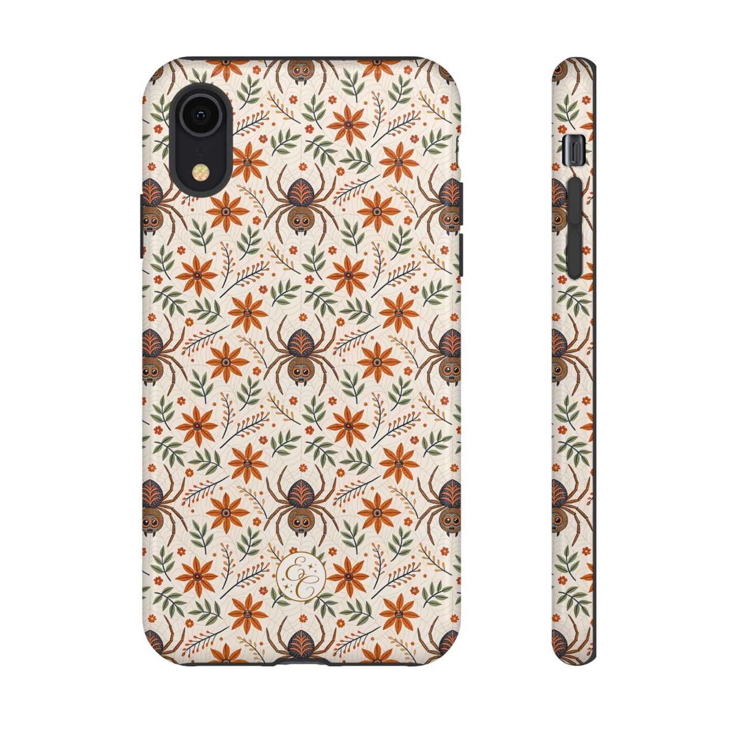 Boho Floral Spider Pattern Tough Phone Case