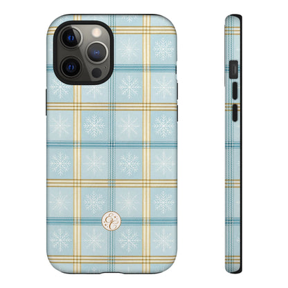 Blue Winter Plaid Tough Phone Case