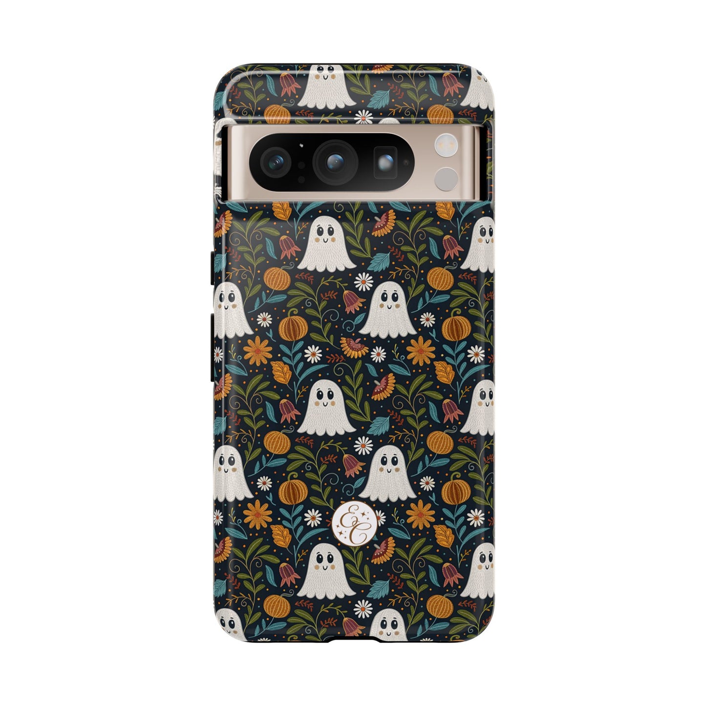 Boho Halloween Ghost Pattern Tough Phone Case