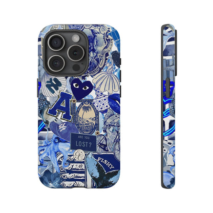 Blue Collage Tough Phone Case