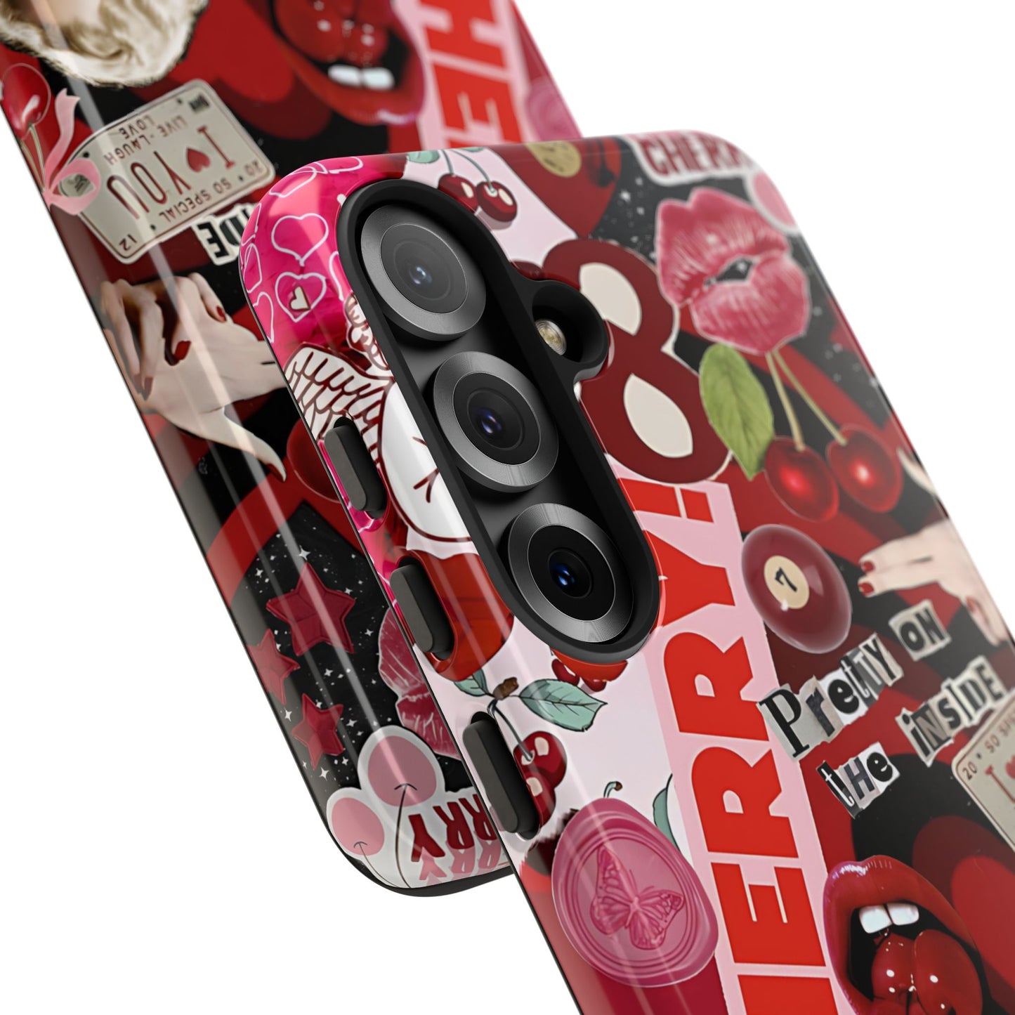 Cherry Theme Retro Collage Tough Phone Case