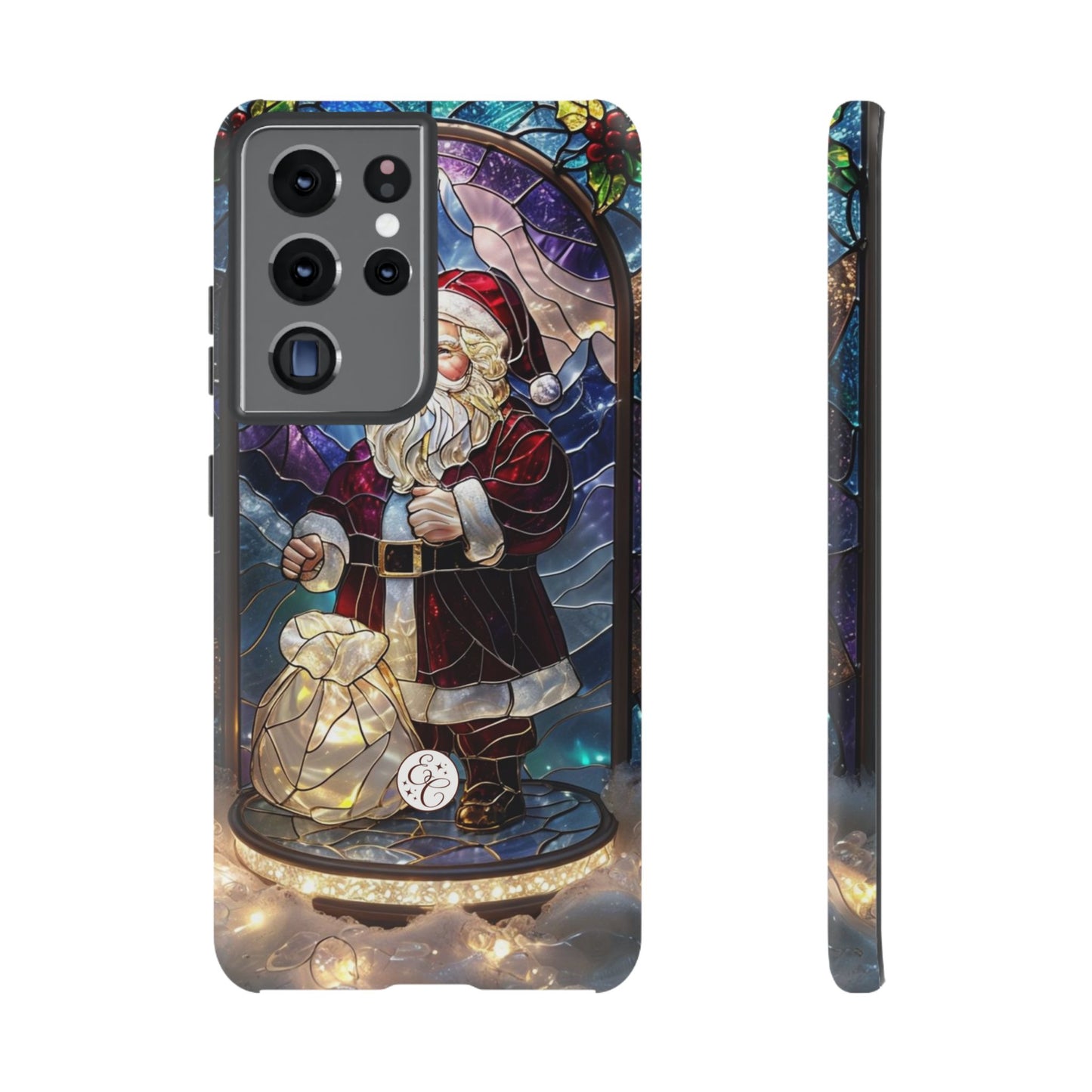 Santa Claus Stained Glass Tough Phone Case