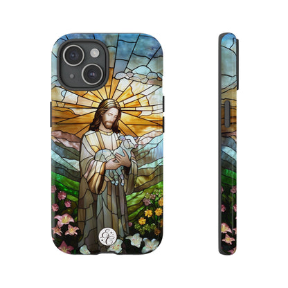 Jesus Holding a Lamb Stained Glass Tough Phone Case