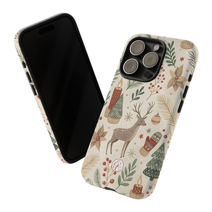 Rustic Christmas Reindeer Tough Phone Case