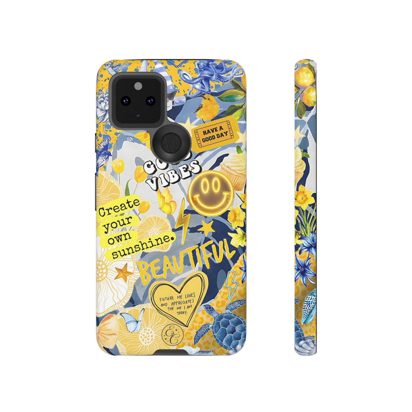 Yellow and Blue Collage Tough Phone Case