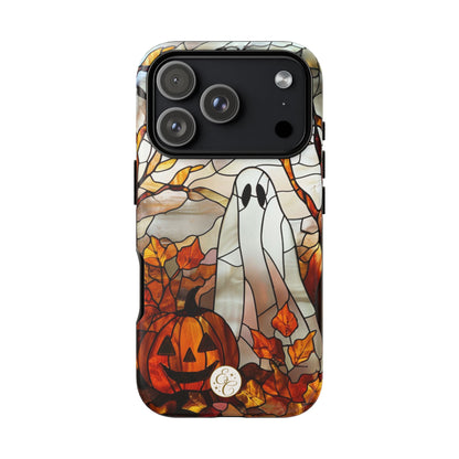 Ghost & Pumpkin Stained Glass Halloween Phone Case