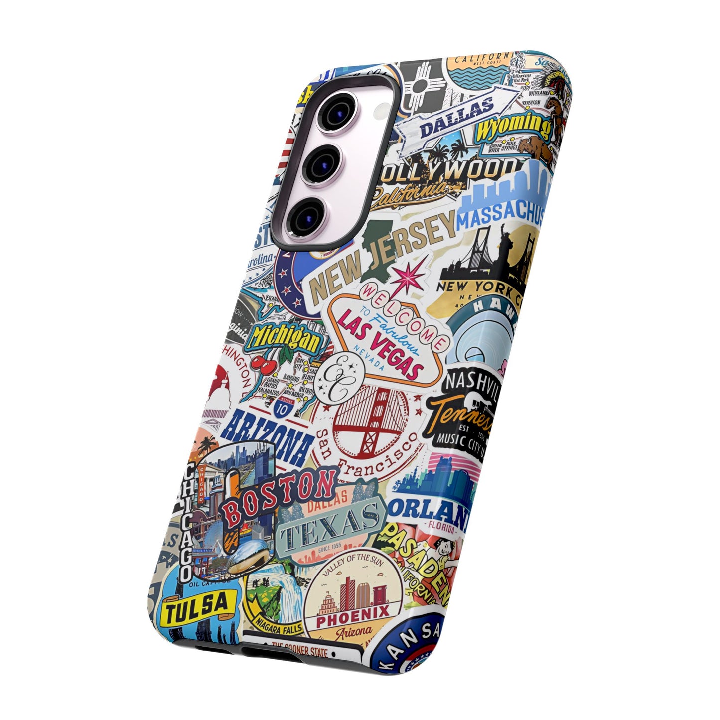 USA Travel Stickers Tough Phone Case