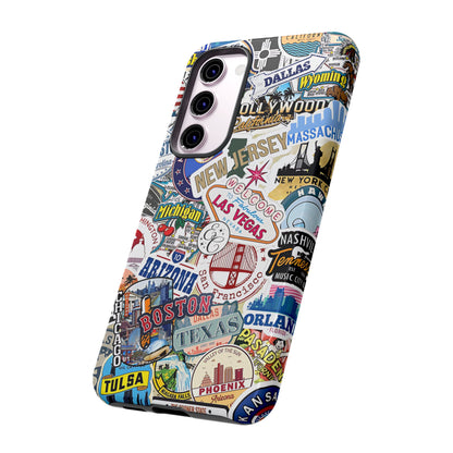 USA Travel Stickers Tough Phone Case