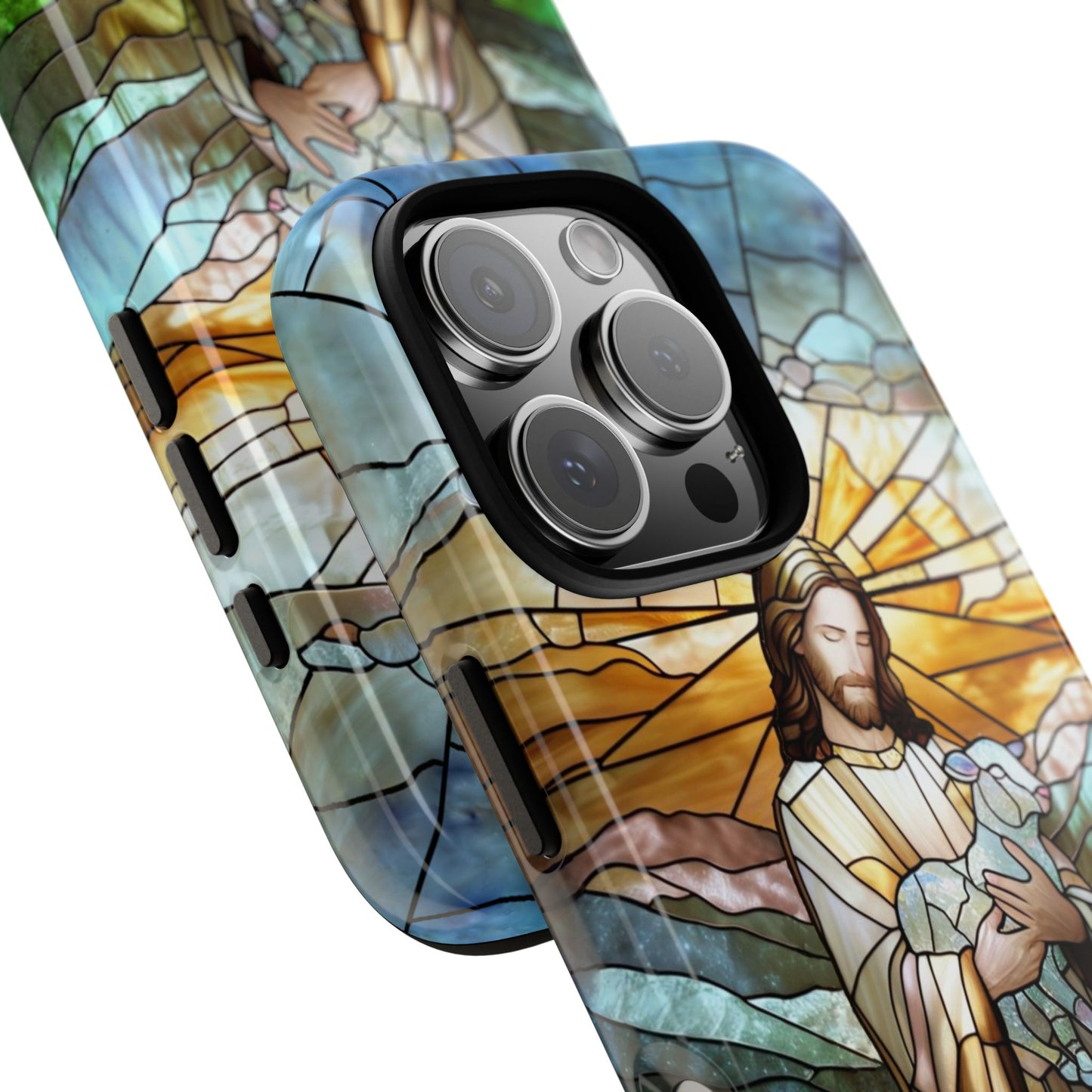 Jesus Holding a Lamb Stained Glass Tough Phone Case
