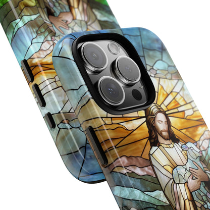 Jesus Holding a Lamb Stained Glass Tough Phone Case