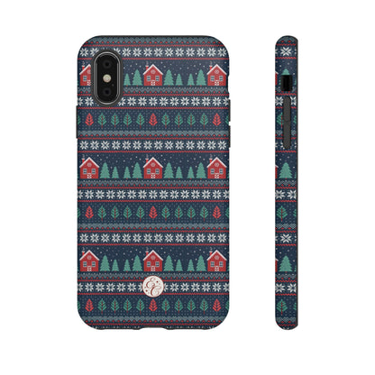 Winter Cottage Pattern Tough Phone Case