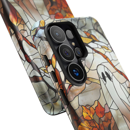 Halloween Ghost & Pumpkin Stained Glass Tough Phone Case