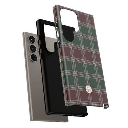 Green & Burgundy Plaid Tough Phone Case