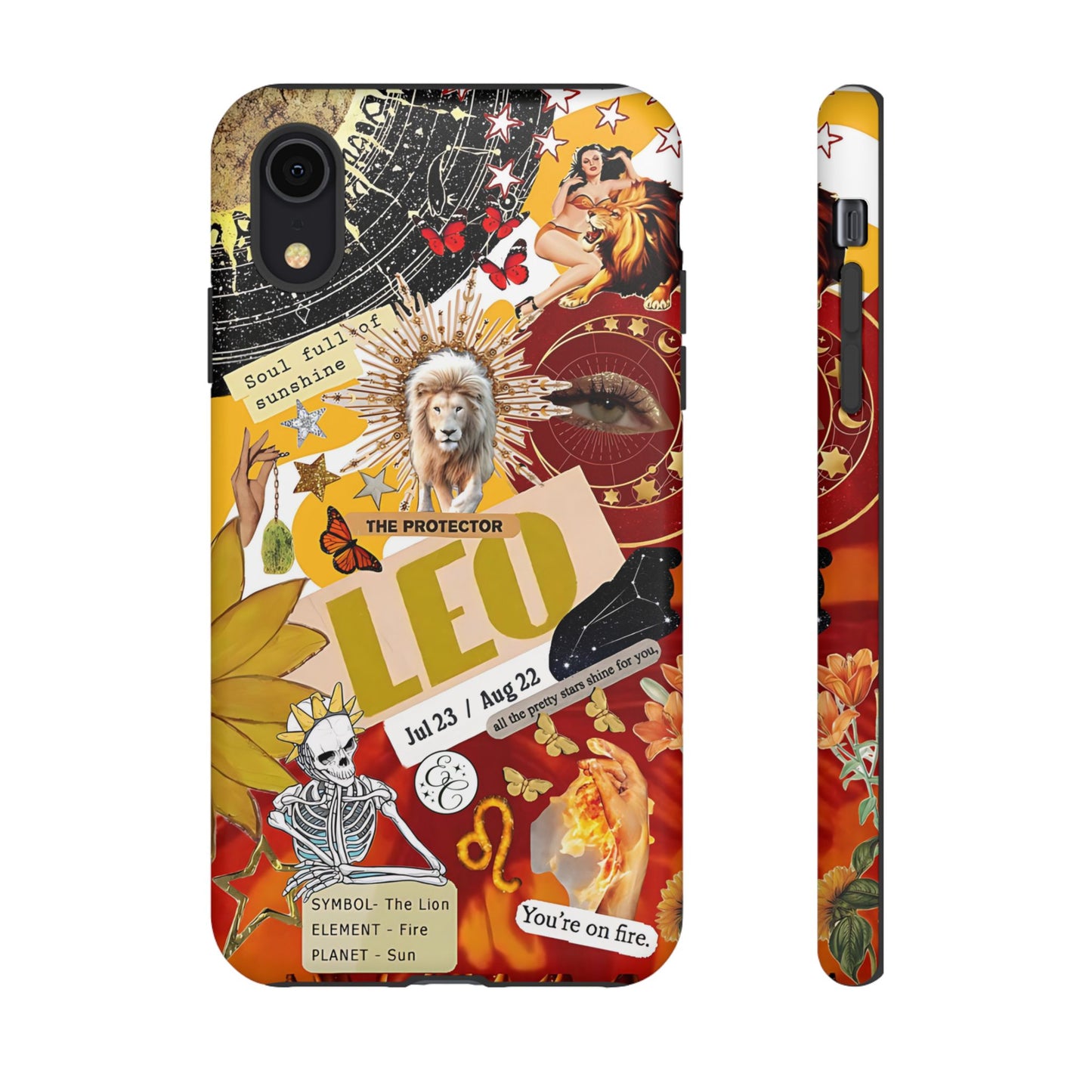 Leo Vintage Zodiac Collage Tough Phone Case