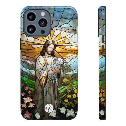 Jesus Holding a Lamb Stained Glass Tough Phone Case
