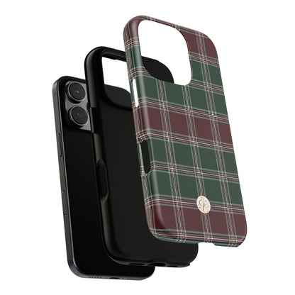 Green & Burgundy Plaid Tough Phone Case