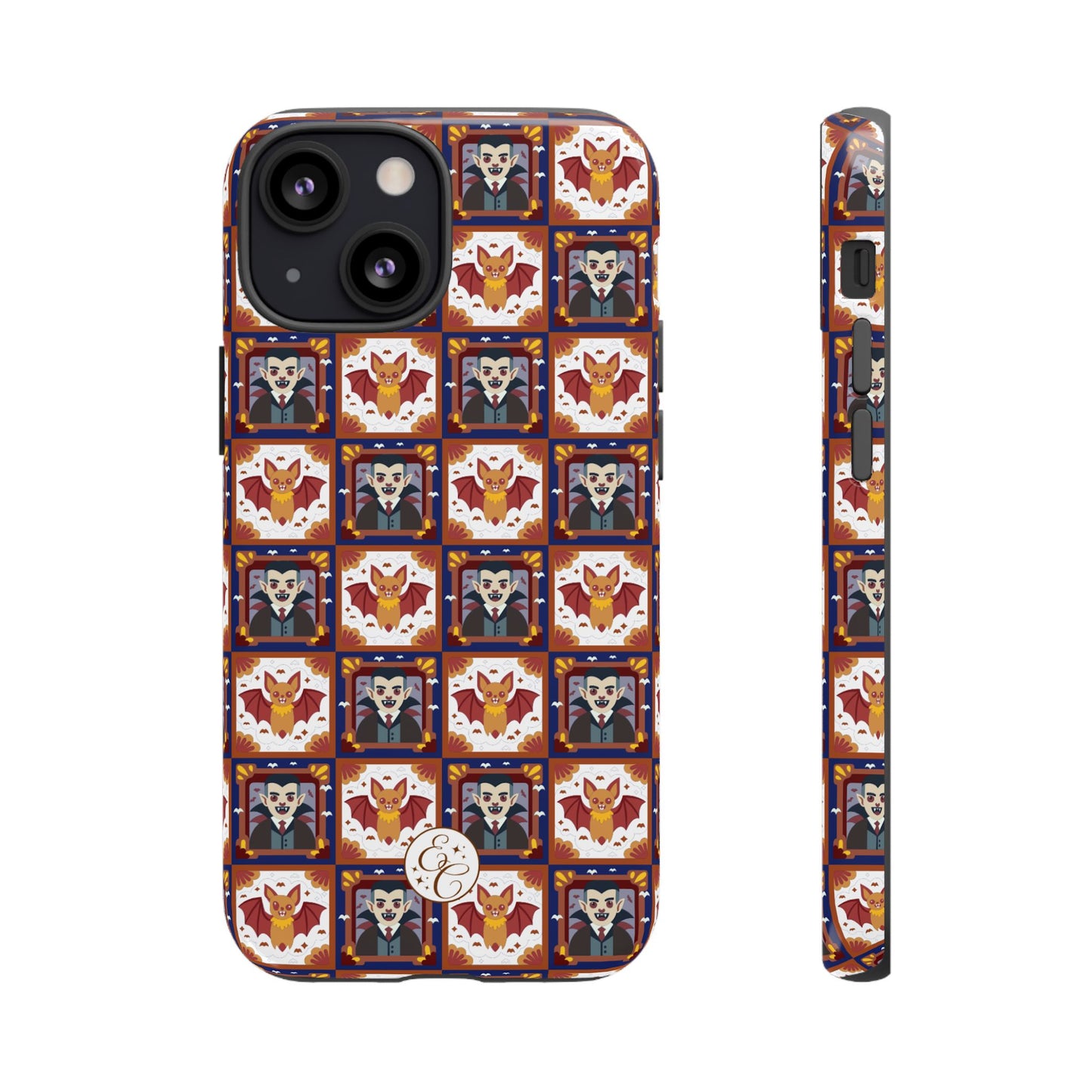 Dracula & Bat Pattern Tough Phone Case