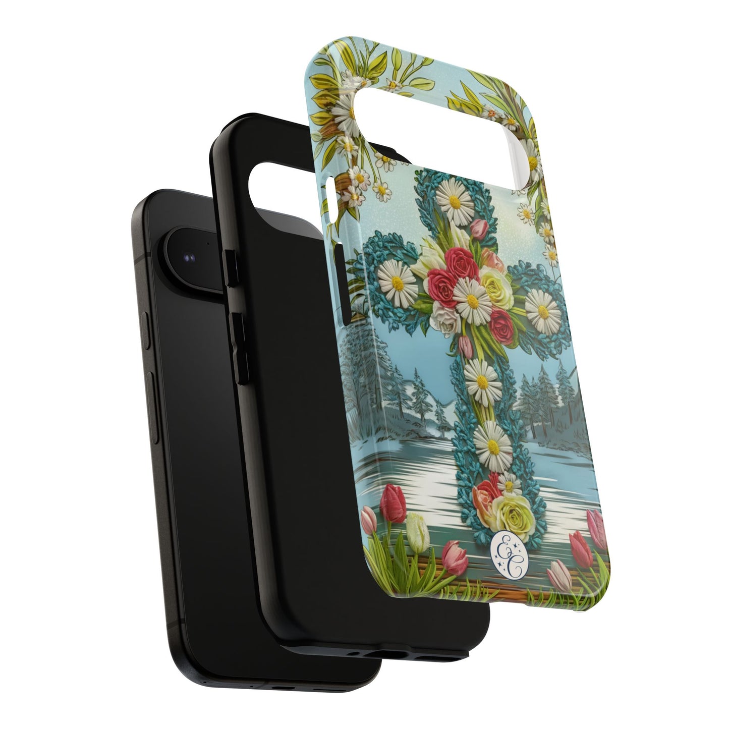 Floral Cross Tough Phone Case