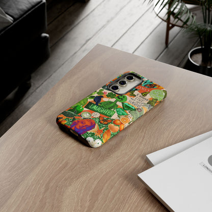 Green and Orange Collage Tough Phone Case