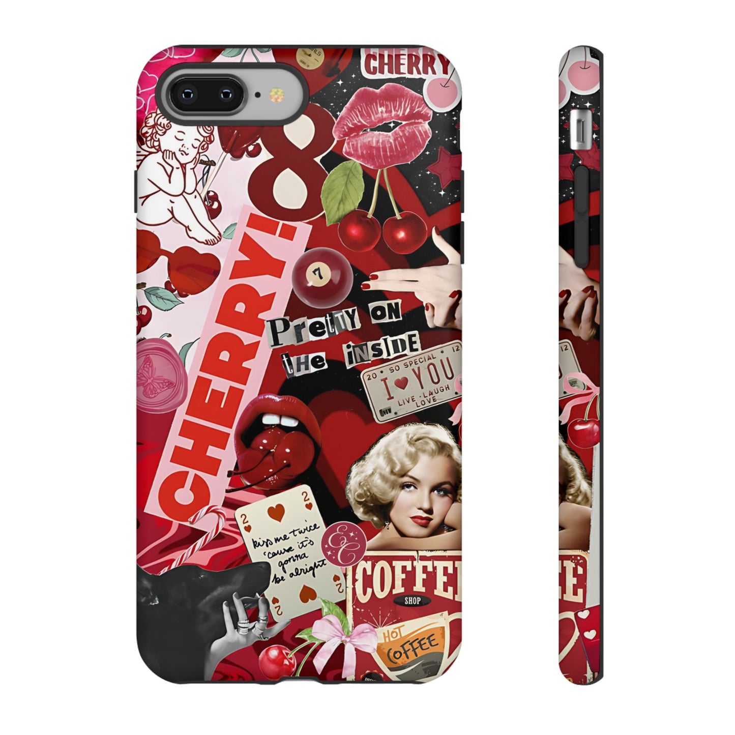 Cherry Theme Retro Collage Tough Phone Case