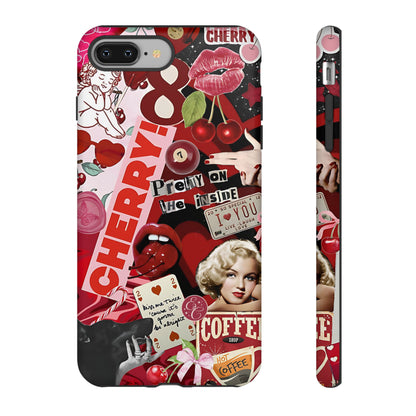 Cherry Theme Retro Collage Tough Phone Case