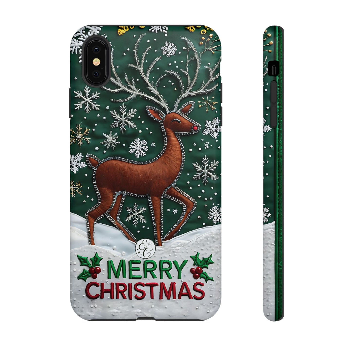 Merry Christmas Reindeer Tough Phone Case