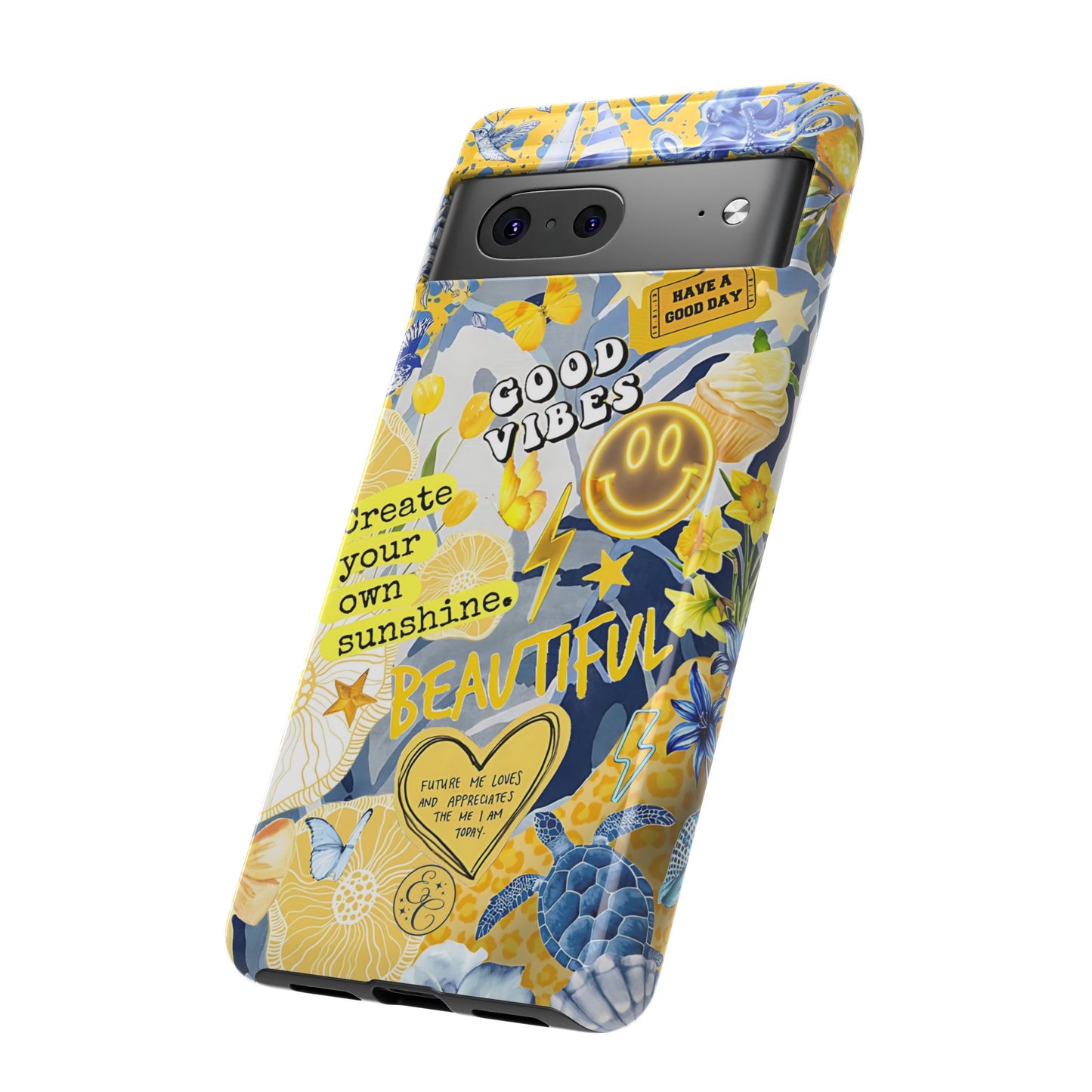 Yellow and Blue Collage Tough Phone Case