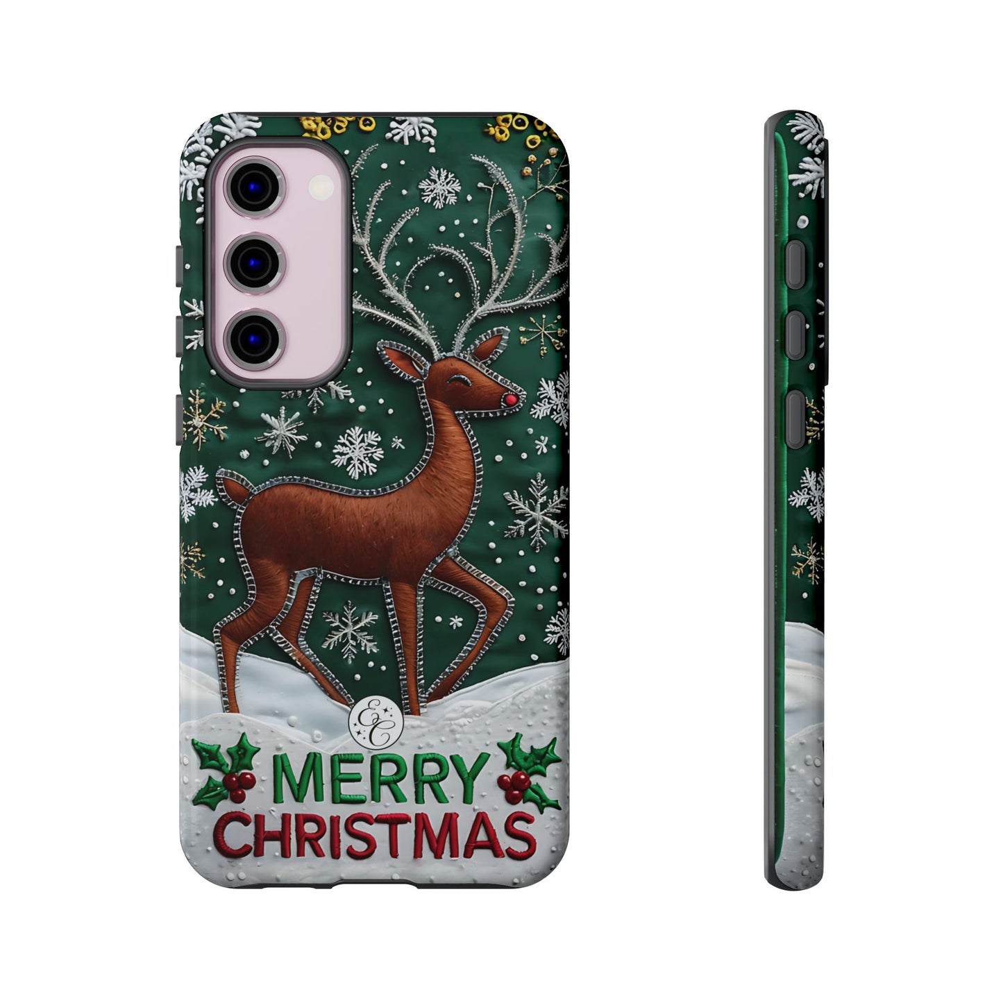 Merry Christmas Reindeer Tough Phone Case