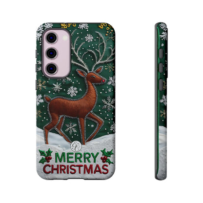 Merry Christmas Reindeer Tough Phone Case