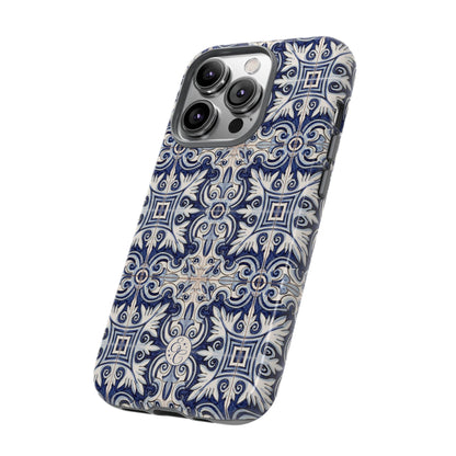 Mediterranean Floral Ceramic Pattern Tough Phone Case