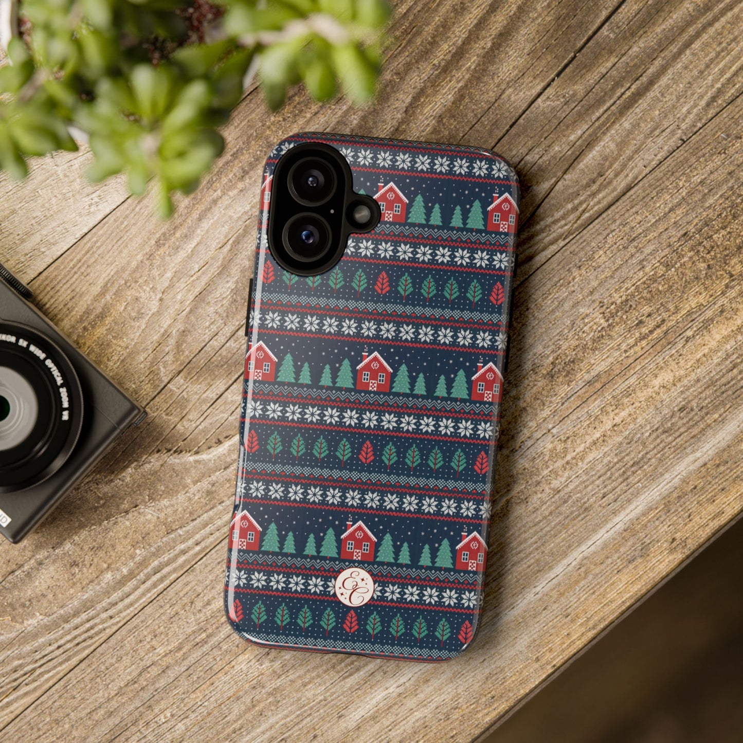 Winter Cottage Pattern Tough Phone Case