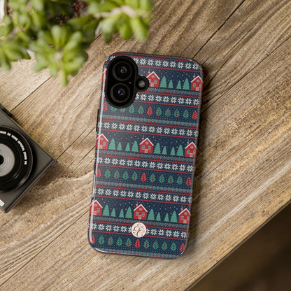 Winter Cottage Pattern Tough Phone Case
