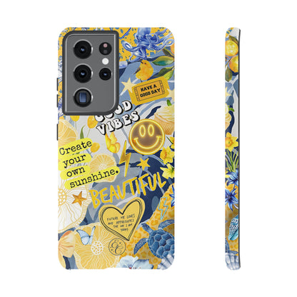 Yellow and Blue Collage Tough Phone Case