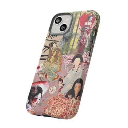 Japanese Geisha Collage Tough Phone Case