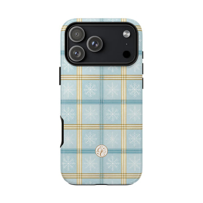 Blue Winter Plaid Tough Phone Case